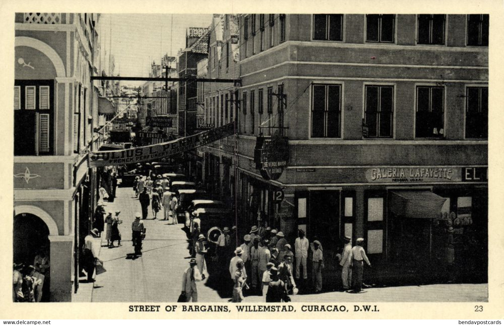 Curacao, D.W.I., WILLEMSTAD, Street Of Bargains (1930s) Mathews Postcard - Curaçao