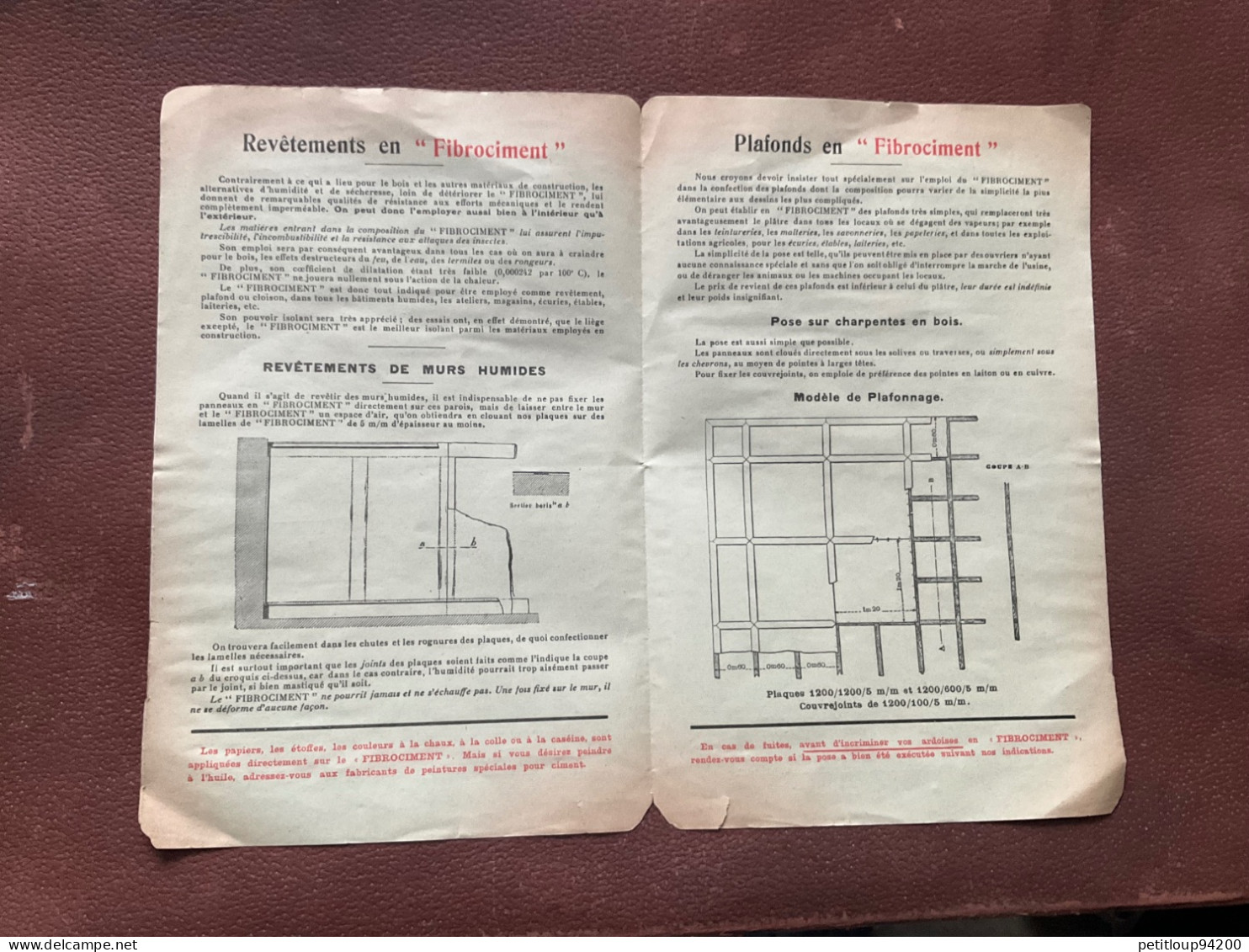 531 DOCUMENT COMMERCIAL  Fibrociment  POISSY  Seine & Oise. - Straßenhandel Und Kleingewerbe