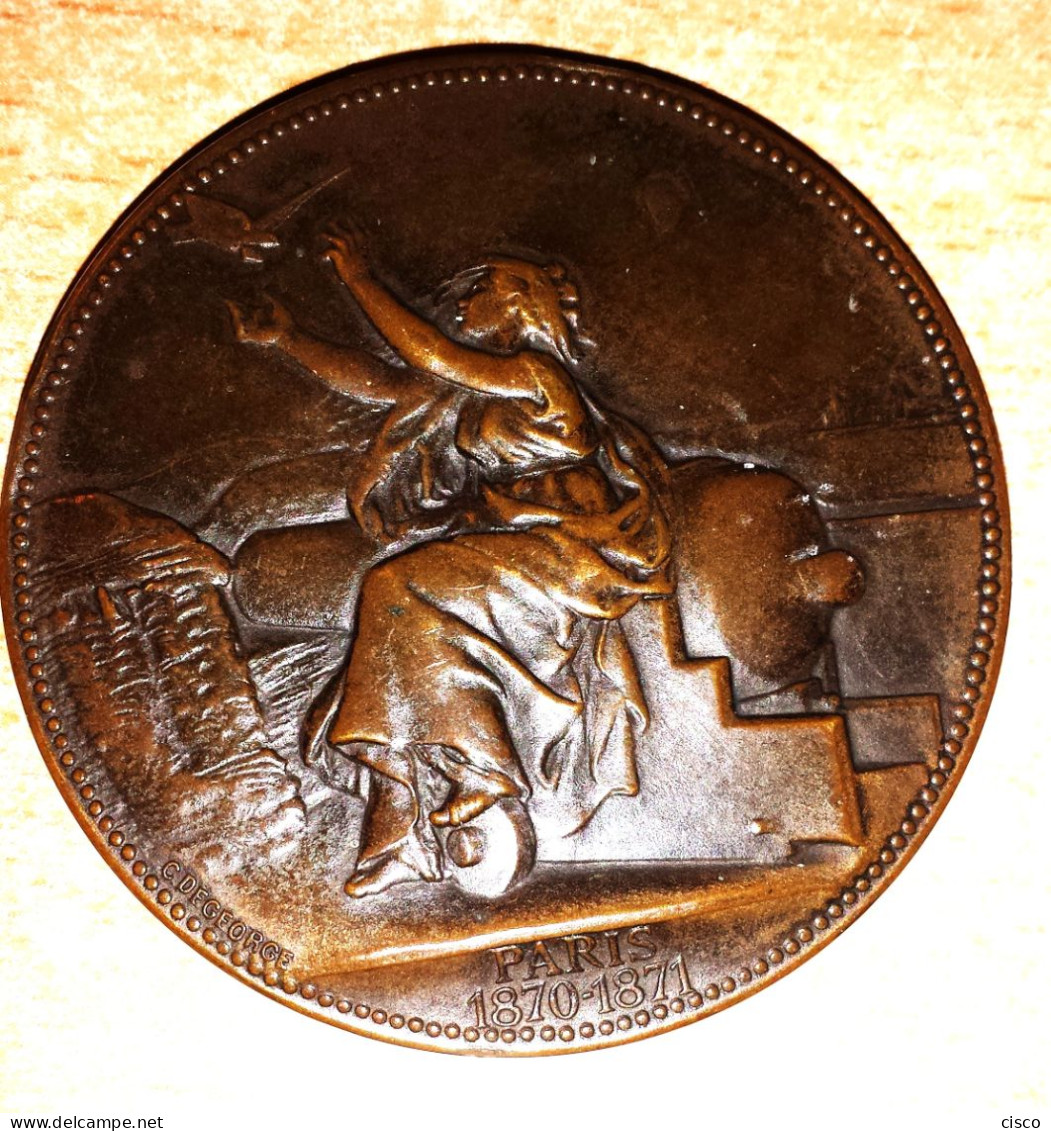 FRANCE Très Belle Médaille Signée C. DEGEORGE Ministère De La Guerre Concours De L'état Attribuée à LAINE Gaston 1912 - Professionali / Di Società