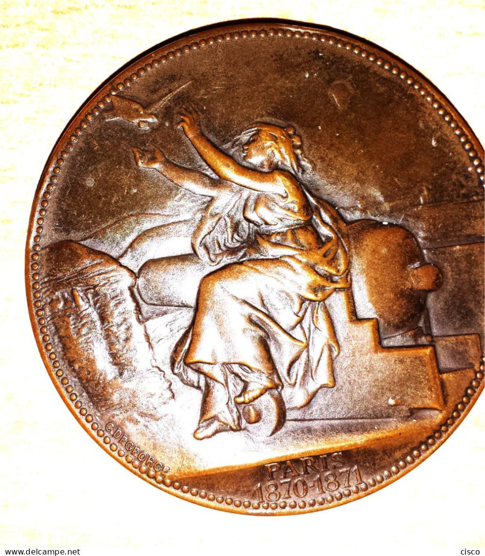 FRANCE Très Belle Médaille Signée C. DEGEORGE Ministère De La Guerre Concours De L'état Attribuée à LAINE Gaston 1912 - Profesionales / De Sociedad
