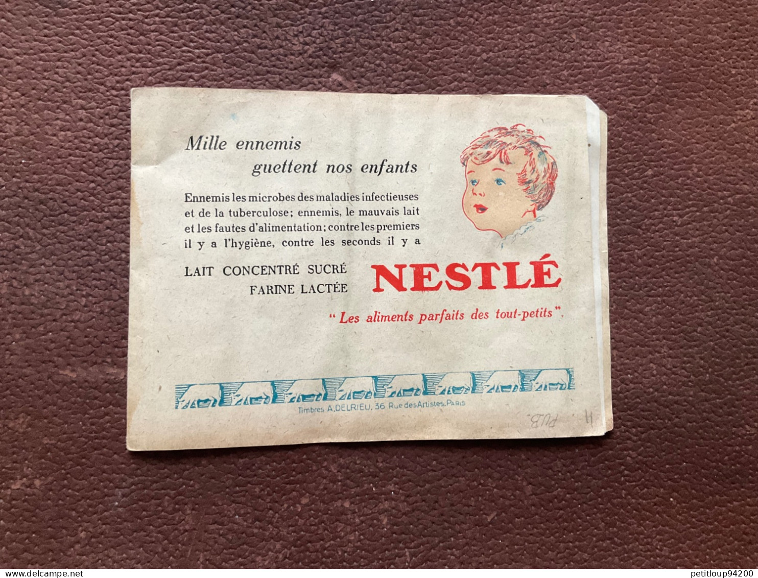 CARNET 10 Timbres Antituberculeux  BANANIA  NESTLE  BLEDINE - Tegen Tuberculose