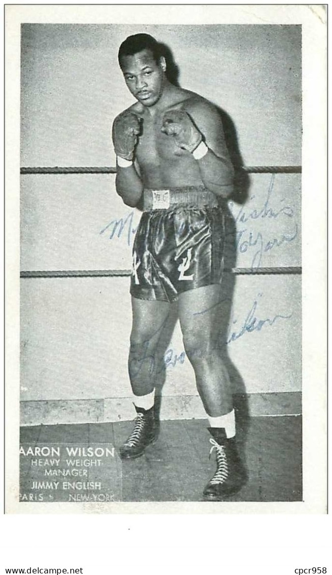 BOXE.n°29227.AARON WILSON.HEAVY WEIGHT.MANAGER.JIMMY ENGLISH.AUTOGRAPHE ORIGINAL - Boxeo