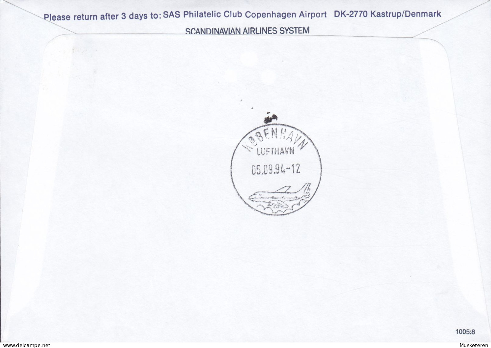 Japan SAS First Boeing-767 Opening Flight OSAKA-COPENHAGEN 1994 Cover Brief Lettre Kabuki Stamp - Posta Aerea