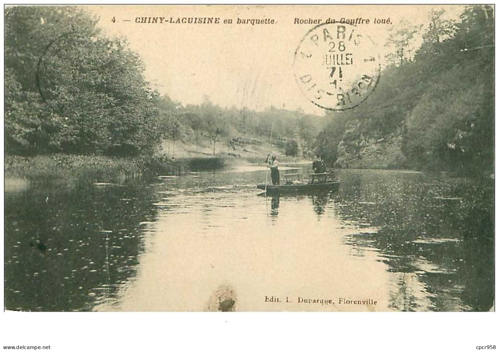 BELGIQUE.n°30576.CHINY-LACUISINE EN BARQUETTE.ROCHER DU GOUFFRE LOUE.TACHES - Chiny