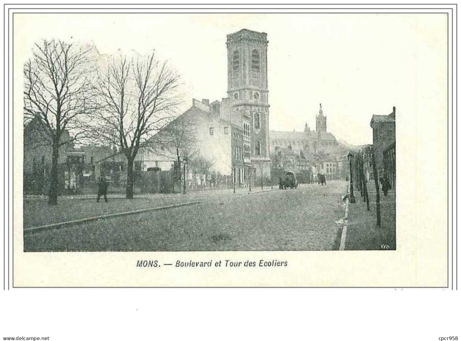 BELGIQUE.MONS.BOULEVARD ET TOUR DES ECOLIERS - Mons