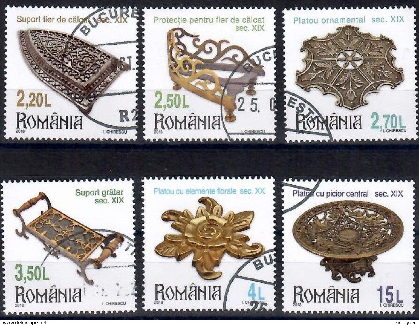 Romania, 2018, USED,          Romanian Collections: Plateaus & Trivets,  Mi. Nr. 7355-60 - Used Stamps