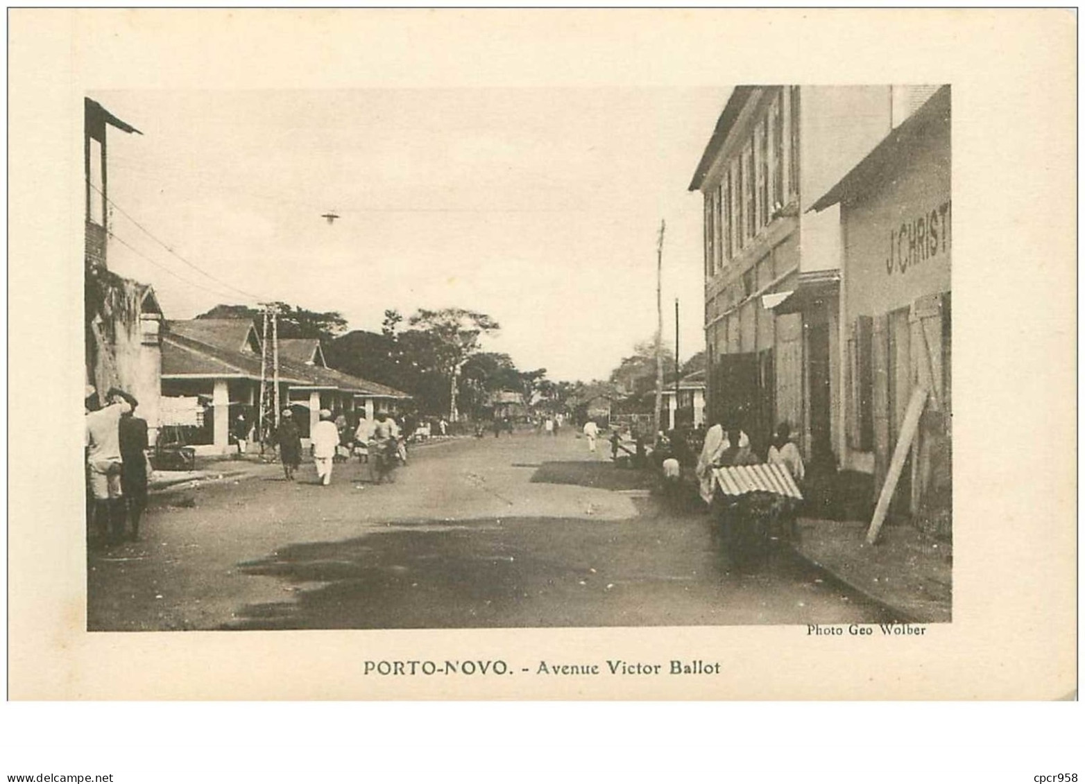 DAHOMEY.n°30209.CARTE DE 11 CM X 17 CM.PORTO-NOVO.AVENUE VICTOR BALLOT - Dahome