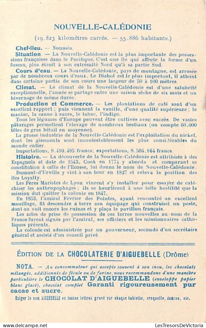 Nouvelle Calédonie - Les Colonies Françaises - Edition De La Chocolaterie D'aiguebelle -  Carte Postale Ancienne - Nouvelle-Calédonie