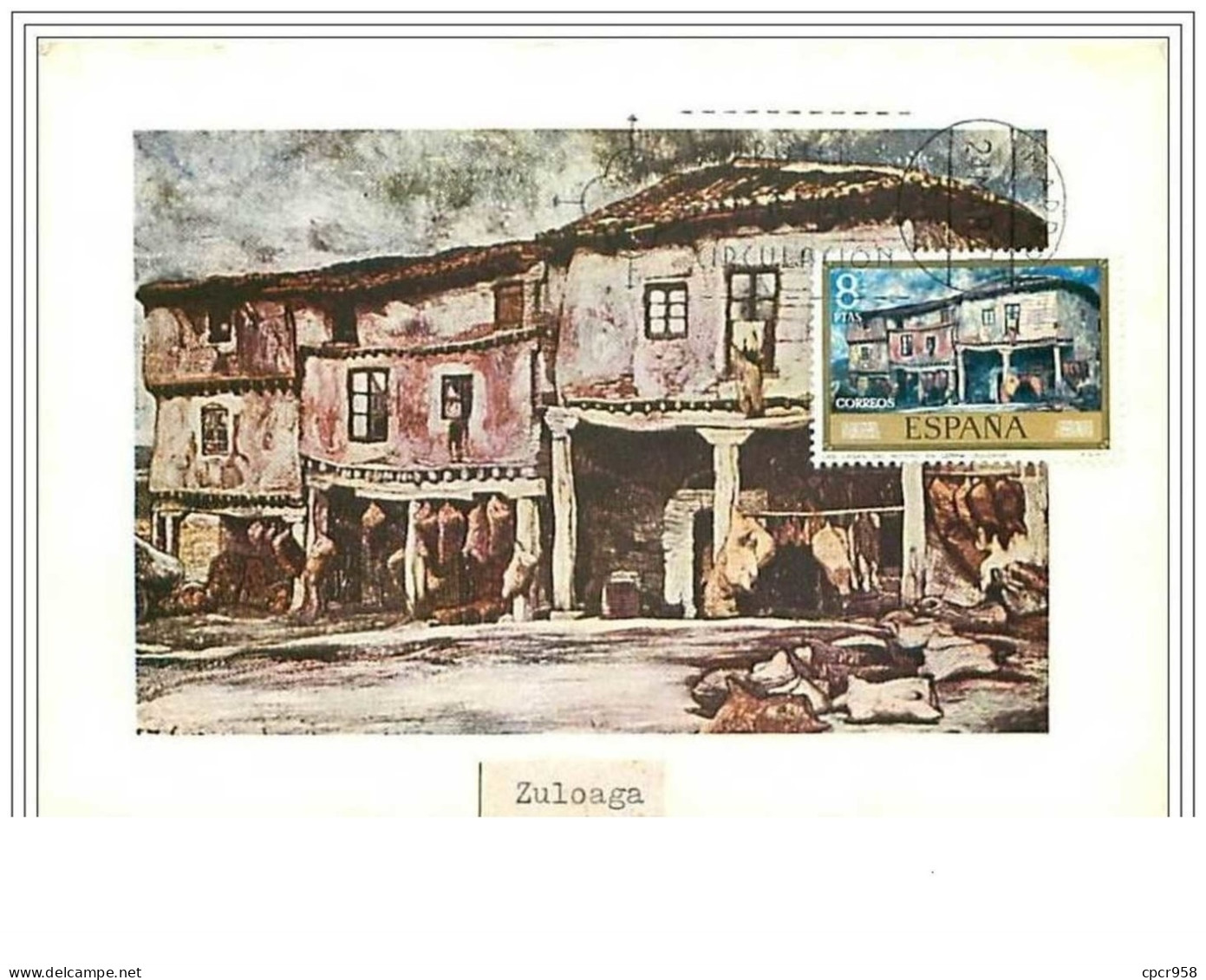 ESPAGNE.CARTE MAXIMUM.n°233.ZULOAGA.LA S CASAS DEL BOTERO EN LERMA - Cartes Maximum