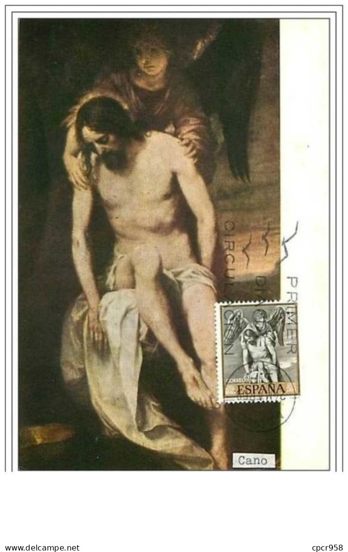 ESPAGNE.CARTE MAXIMUM.n°219.CANO.ALONS O CANO.JESUCRISTO SOSTENIDO POR UN ANGEL - Maximum Cards