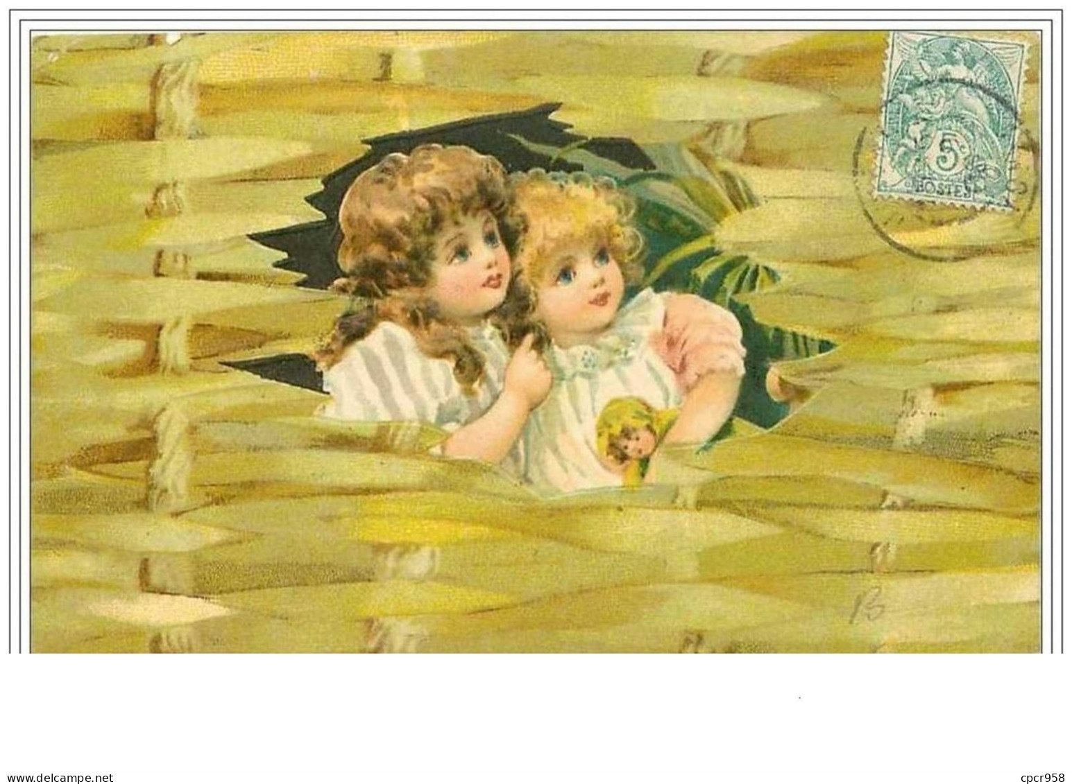 ENFANTS.PORTRAIT DE DEUX EUNES ENFANTS.DECOR DE BOIS-PAILLE?.CP GAUFFREE - Autres & Non Classés