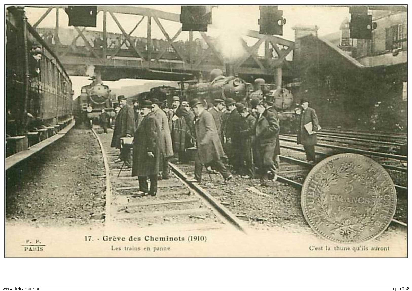 GREVES.n°5404.GREVE DES CHEMINOTS.1910.LES TRAINS EN PANNE - Huelga