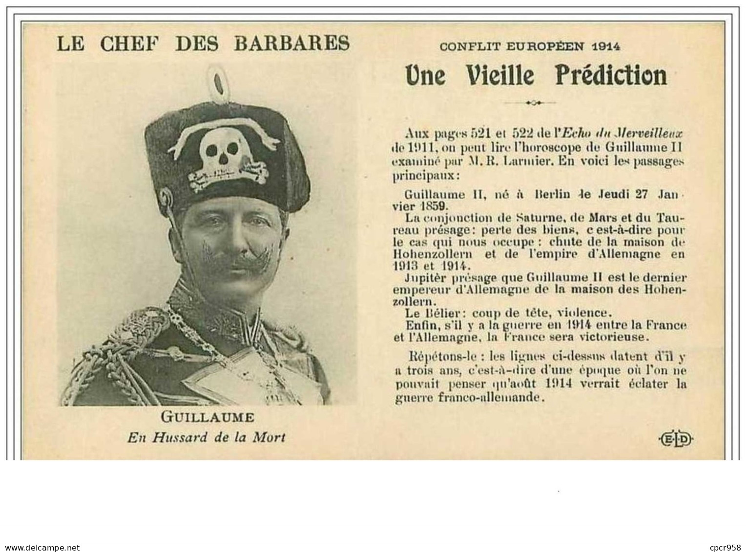 ILLUSTRATEUR.GUILLAUME II.LE CHEF DES BARBARES.UNE VIEILLE PREDICTION - Voor 1900