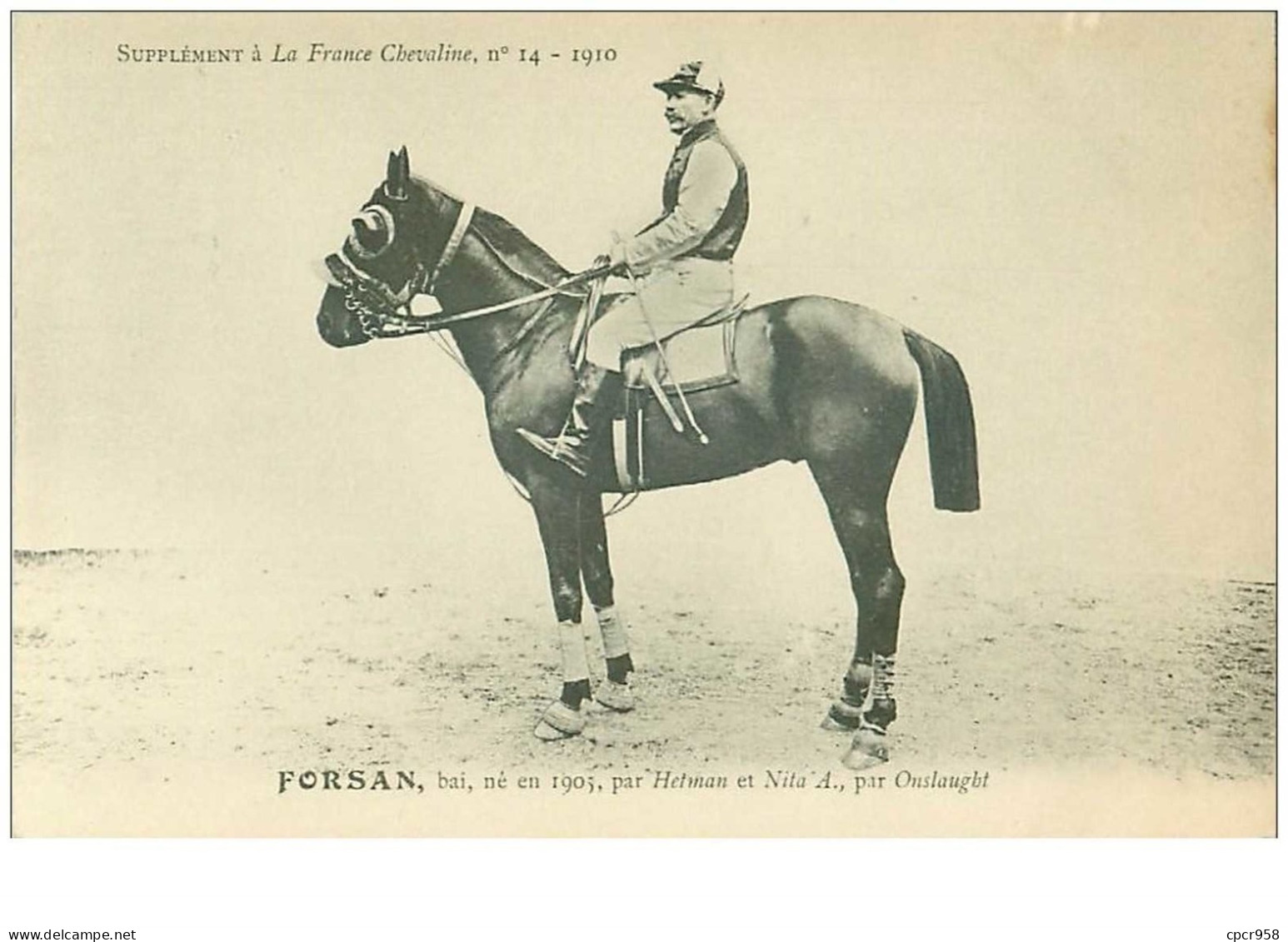 Hippisme.n°37647.forsan.bai .1910.CHEVAUX.SUPPLEMENT A LA FRANCE CHEVALINE.course.cheval.jokey. - Reitsport