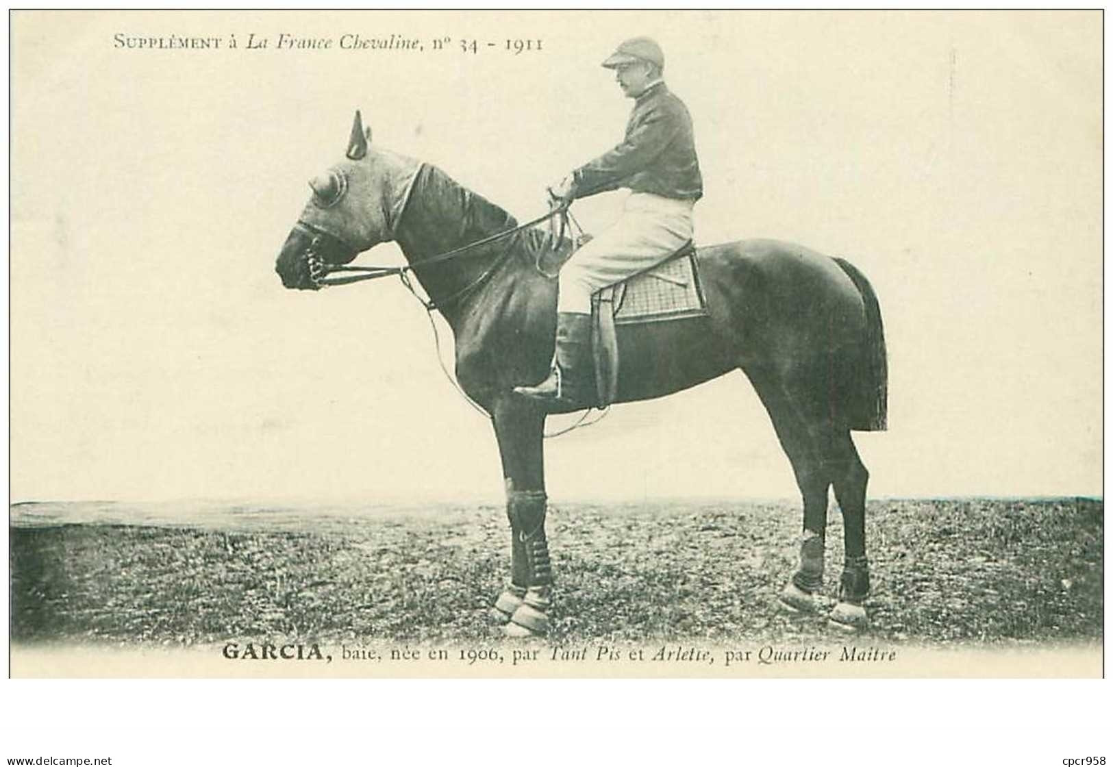 Hippisme.n°37622.garcia.baie .1911.CHEVAUX.SUPPLEMENT A LA FRANCE CHEVALINE.course.cheval.jokey. - Reitsport