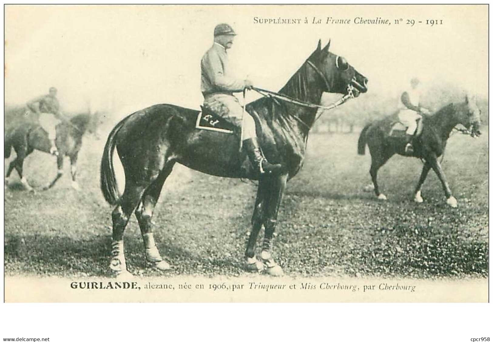 Hippisme.n°37618.guirlande.alezane .1911.CHEVAUX.SUPPLEMENT A LA FRANCE CHEVALINE.course.cheval.jokey. - Reitsport