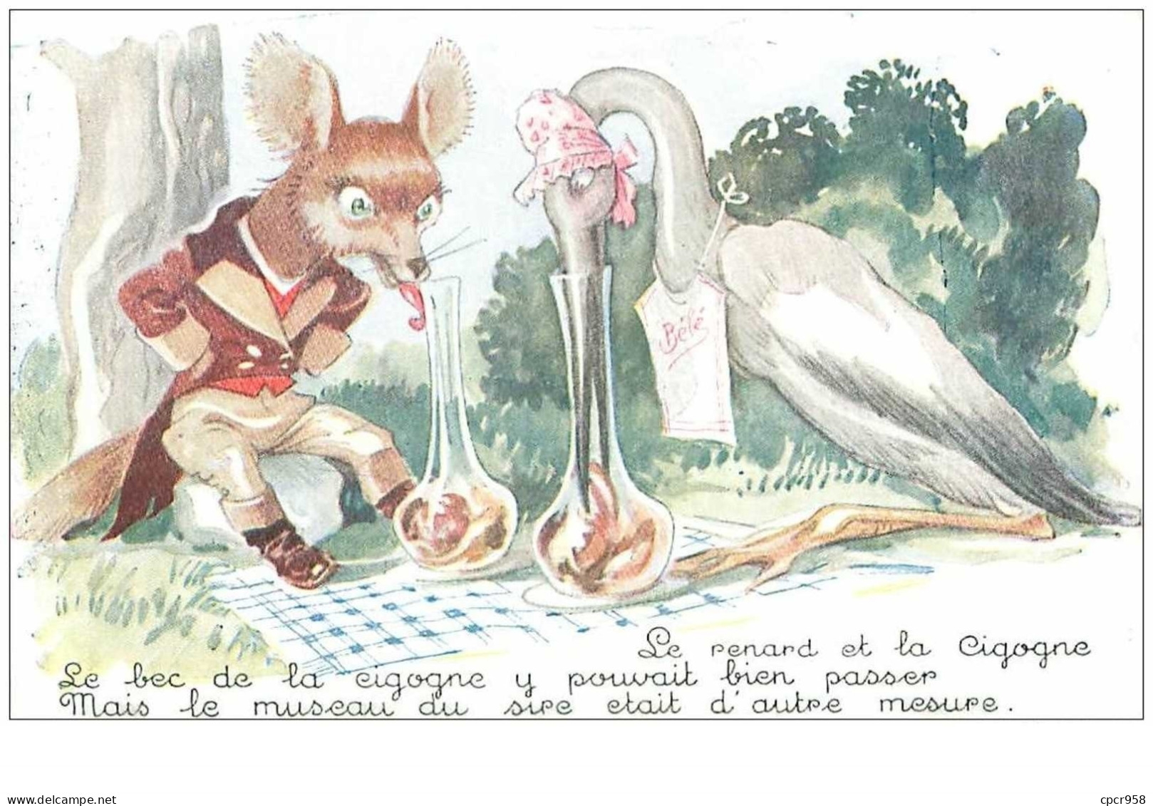 ILLUSTRATEURS.n°21182.MAUZAN.LE RENARD ET LA CIGOGNE.HUMANISES - Mauzan, L.A.