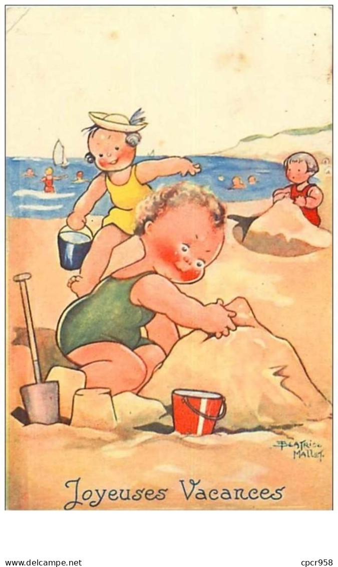 ILLUSTRATEURS.n°1896.BEATRICE MALLET.JOYEUSES VACANCES.ENFANTS SUR LA PLAGE - Mallet, B.