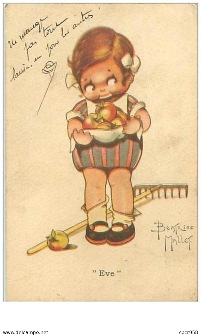 ILLUSTRATEURS.n°1906.BEATRICE MALLET.EVE.ENFANT ET POMMES.PLIE - Mallet, B.