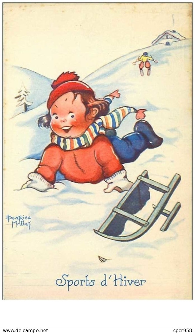 ILLUSTRATEURS.n°13132.BEATRICE MALLE.SPORTS D'HIVER.GARCONNET TOMBANT DE LA LUGE - Mallet, B.