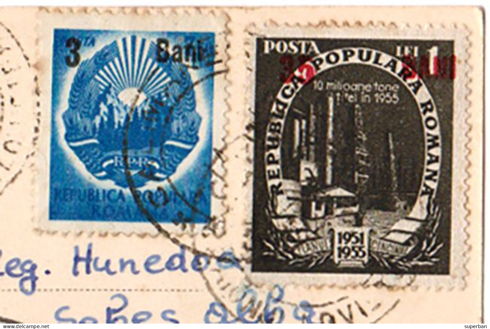 ROMANIA : 1952 - STABILIZAREA MONETARA / MONETARY STABILIZATION - POSTCARD MAILED With OVERPRINTED STAMPS - RRR (an504) - Covers & Documents