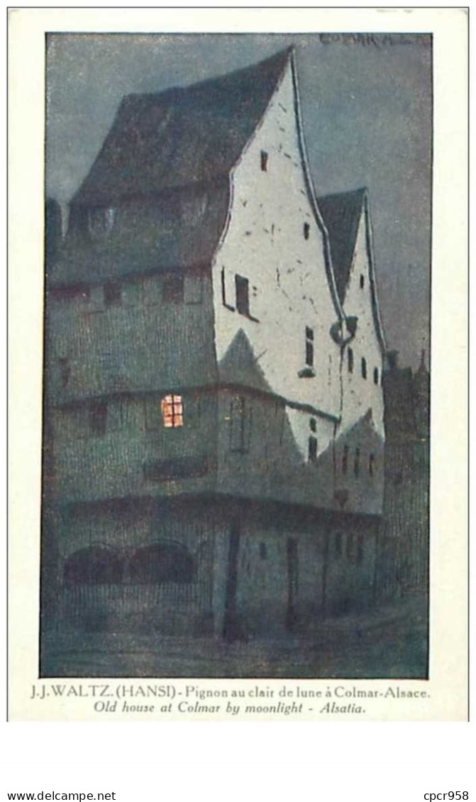 ILLUSTRATEURS.n°458.HANSI.PIGNON AU CLAIR DE LUNE A COLMAR-ALSACE - Hansi