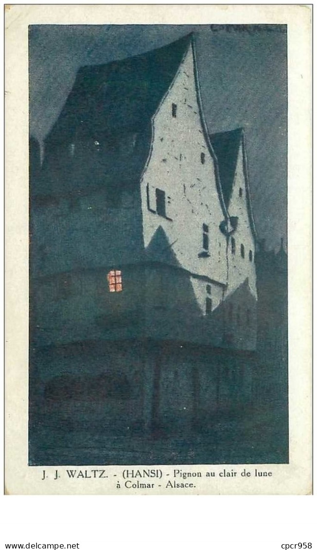 ILLUSTRATEURS.n°31475.HANSI.PIGNON AU CLAIR DE LUNE A COLMAR.ALSACE - Hansi