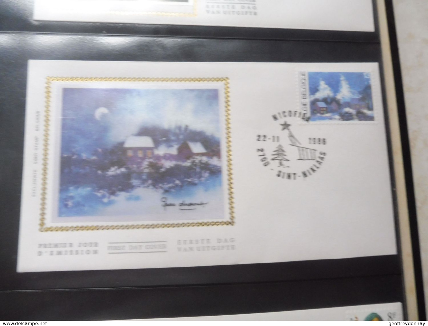 Belgique Belgie  Fdc  Soie  Fdc Z/s 2237 Oblitéré Gestempelt  Sint Niklaas Noel Kerstmis Christmas - 1981-1990