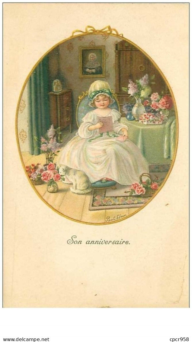 ILLUSTRATEURS.n°31395.PAULI EBNER.SON ANNIVERSAIRE.FEMME ELEGANTE .FLEURS - Ebner, Pauli