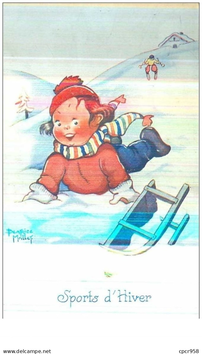 ILLUSTRATEURS.n°24418.MALLET.SPORTS D'HIVER.GARCONNET CHUTANT DE LA LUGE - Mallet, B.