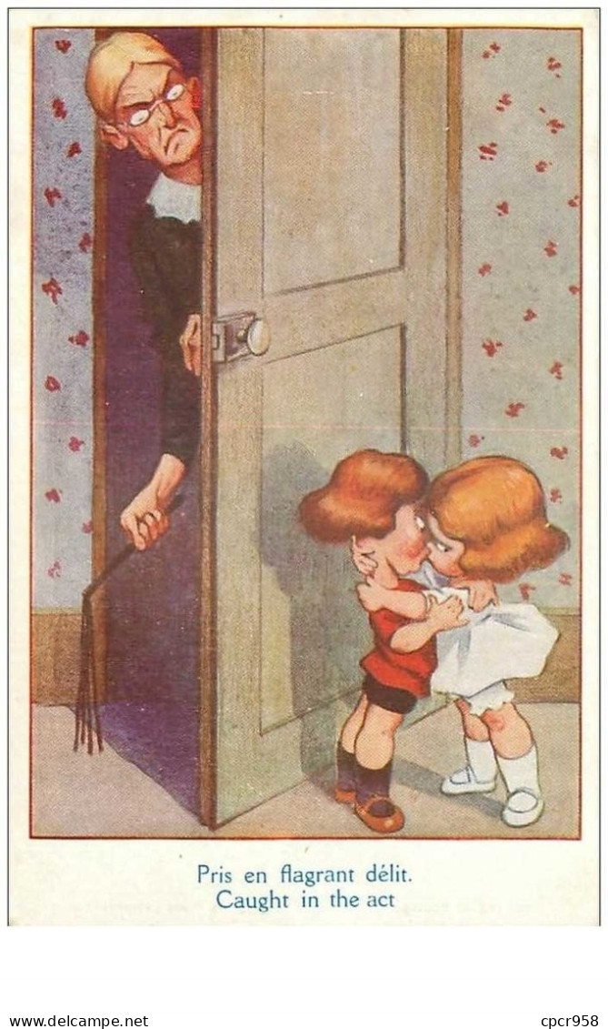 ILLUSTRATEURS.n°23675.PRIS EN FLAGRANT DELIT.ENFANTS S'EMBRASSANT - Vor 1900