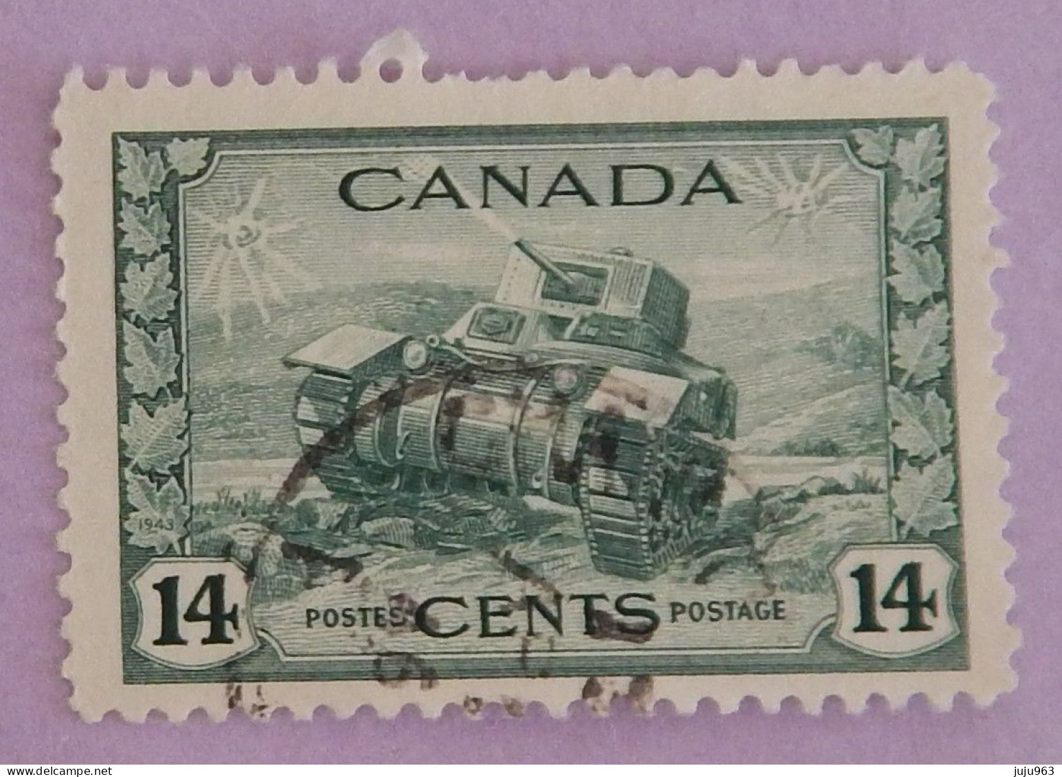 CANADA YT 215 OBLITÉRÉ "CHAR D ASSAUT" ANNÉES 1943/1948 - Used Stamps