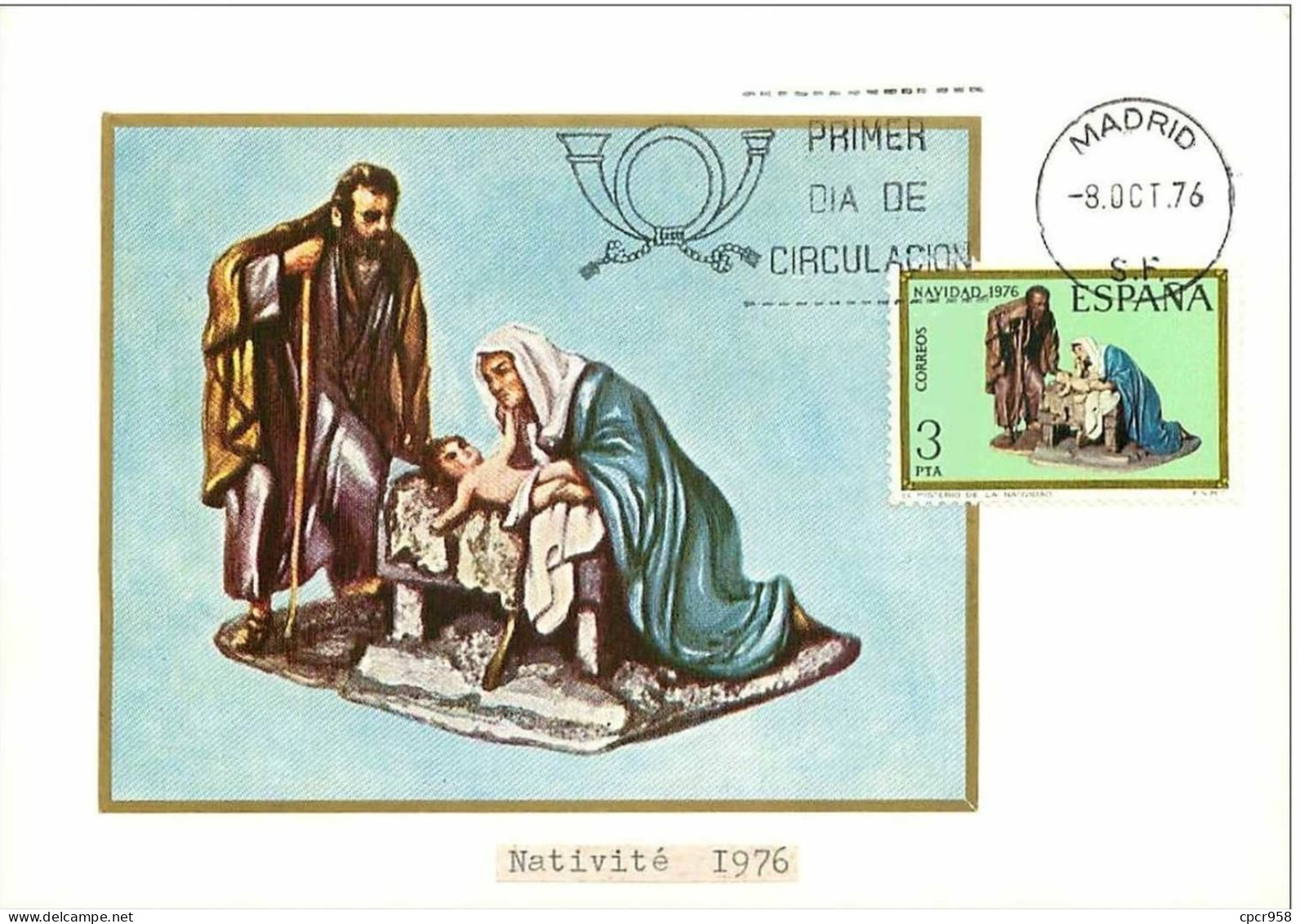 TIMBRES.CARTE MAX.n°9392.ESPAGNE.NATIVITE.1976 - Maximum Cards