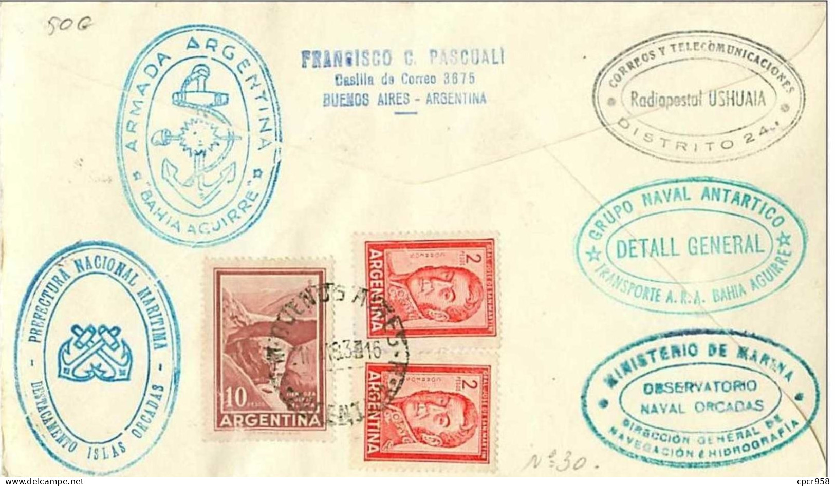 TIMBRES.n°2864.EXPEDITION POLAIRE.VIA AEREA.BUENOS AIRES ARGENTINE-TIERRA DEL FUEGO.SPORTS.CACHETS+++ - Sonstige & Ohne Zuordnung