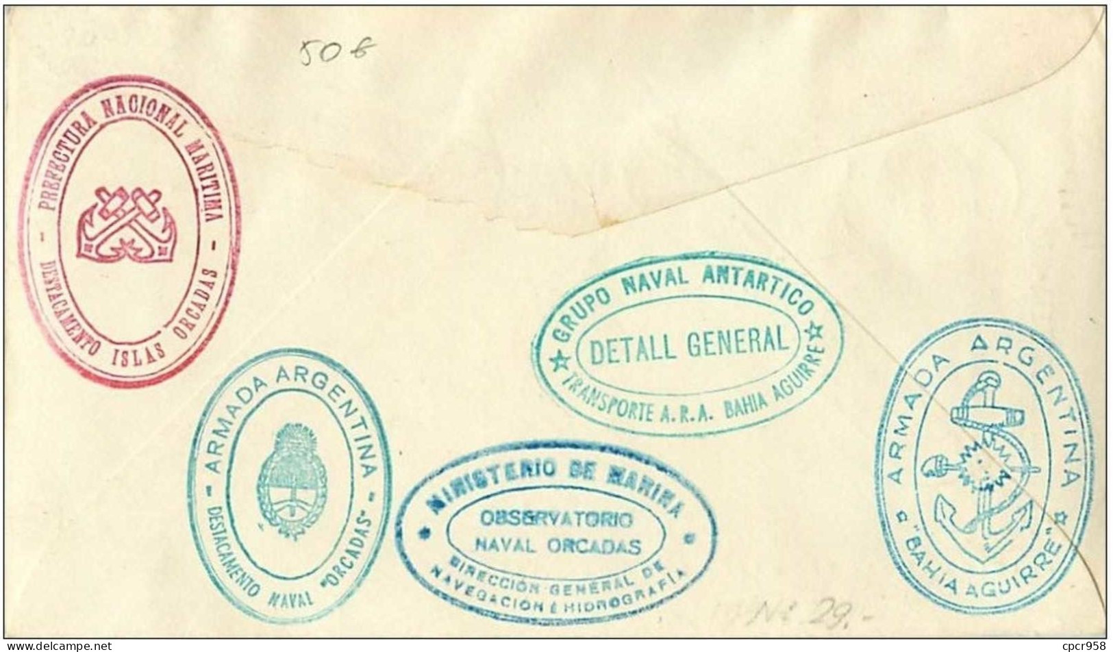 TIMBRES.n°2865.EXPEDITION POLAIRE.VIA AEREA.VIA USHUAIA.ANTARTIDA ARGENTINE.1919.5,60 PESOS.CACHETS+++ - Other & Unclassified