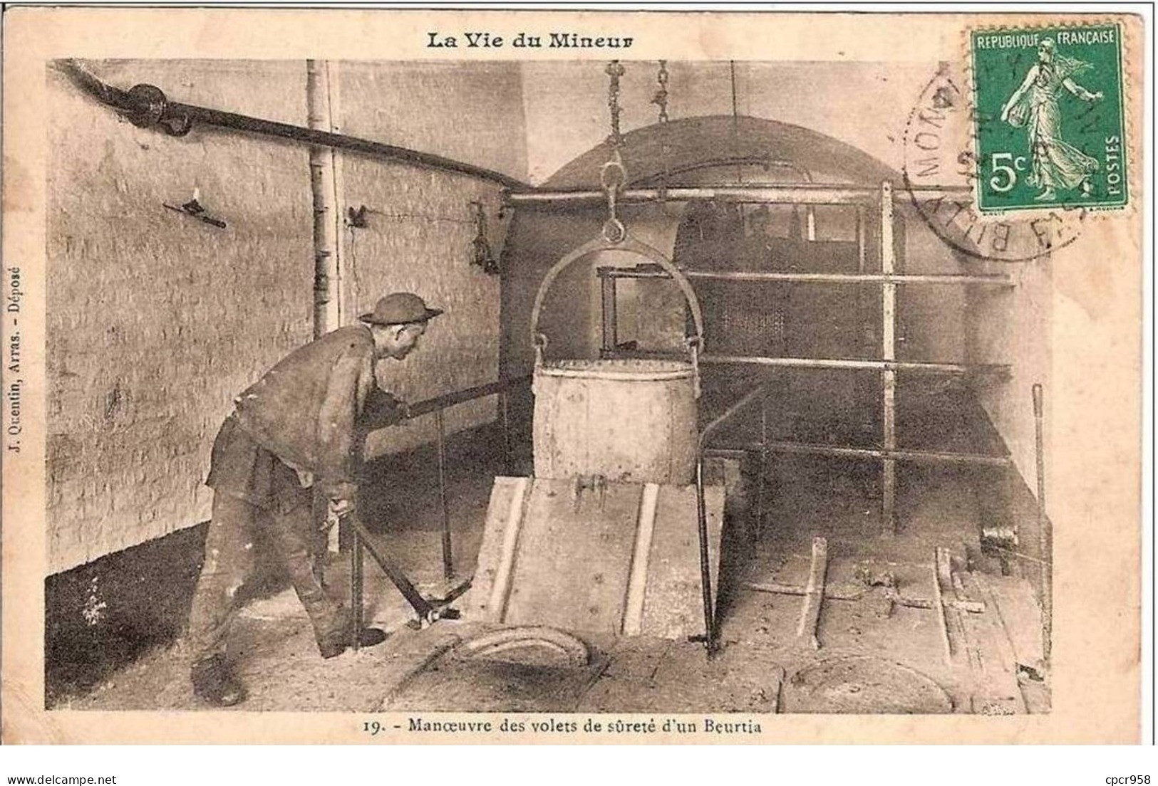 MINES.LA VIE DU MINEUR. MANOEUVRE DES VOLETS DE SURETE D&amp;acute UN BEURTIA.SUPERBE.A VOIR+++. - Mines