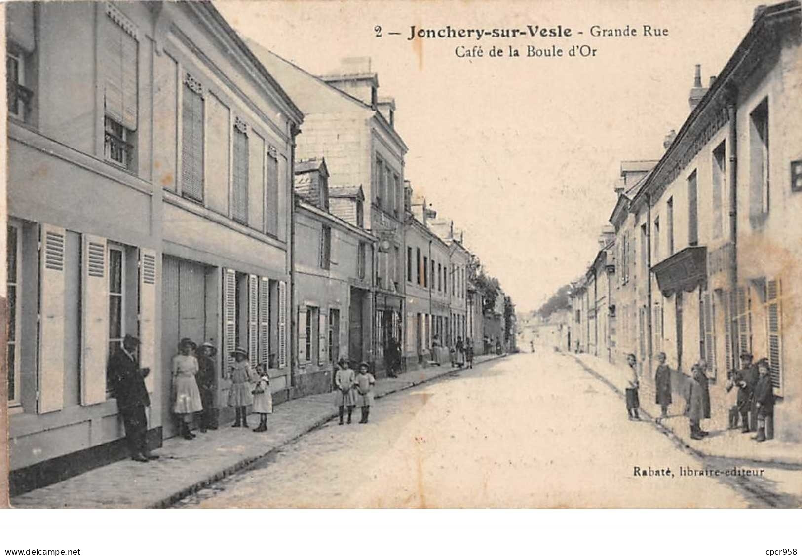 51.52 . N°52835. JONCHERY Sur VESLE. Grande Rue. Café De La Boule D'or - Jonchery-sur-Vesle