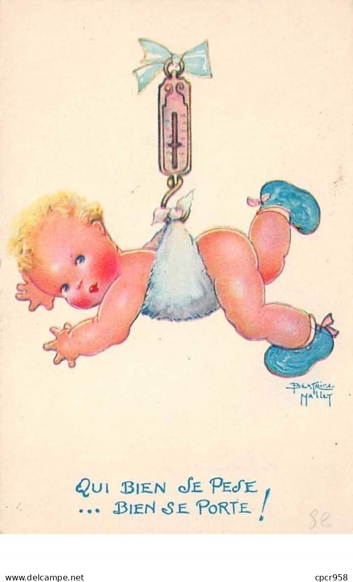Illustrateur.n°58171.mallet.qui Bien Se Pese.bien Se Porte.bébé.balance.comité Natonal De L'enfance - Mallet, B.