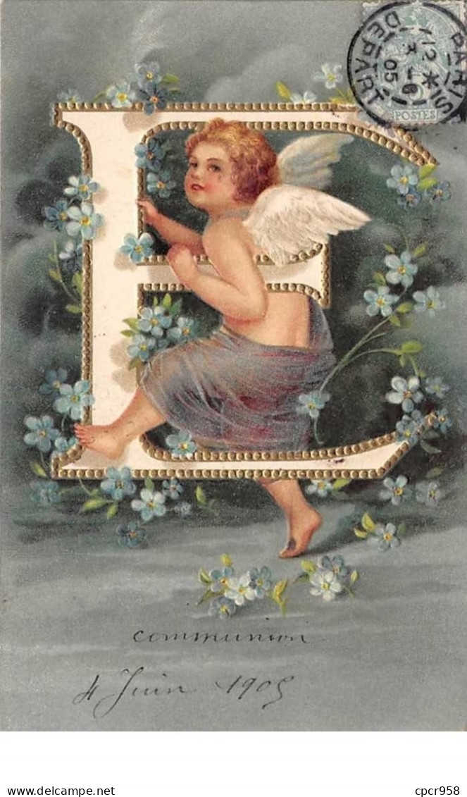 Ange.n°58273.dorure.lettre E. - Anges