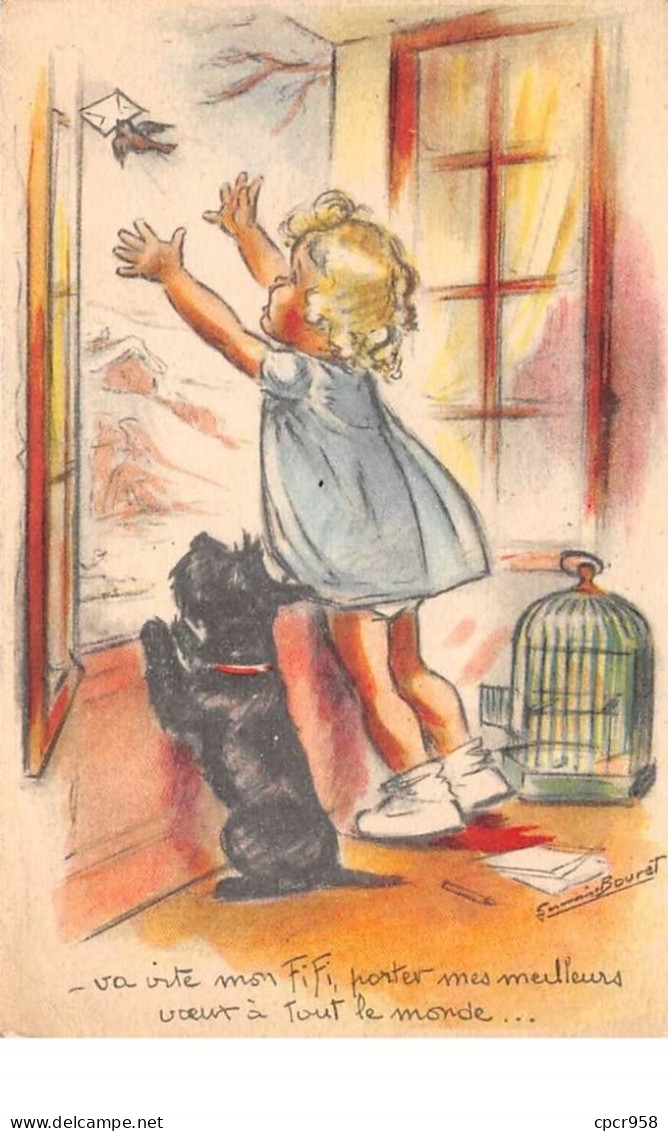 Illustrateur.n°58109.BOURET Enfants.chien.oiseau Voyageur - Bouret, Germaine