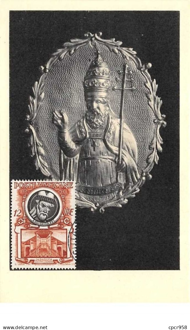 Vatican.n°57727.reliure Argent.st Sylvestre.carte Maximum - Vatikanstadt