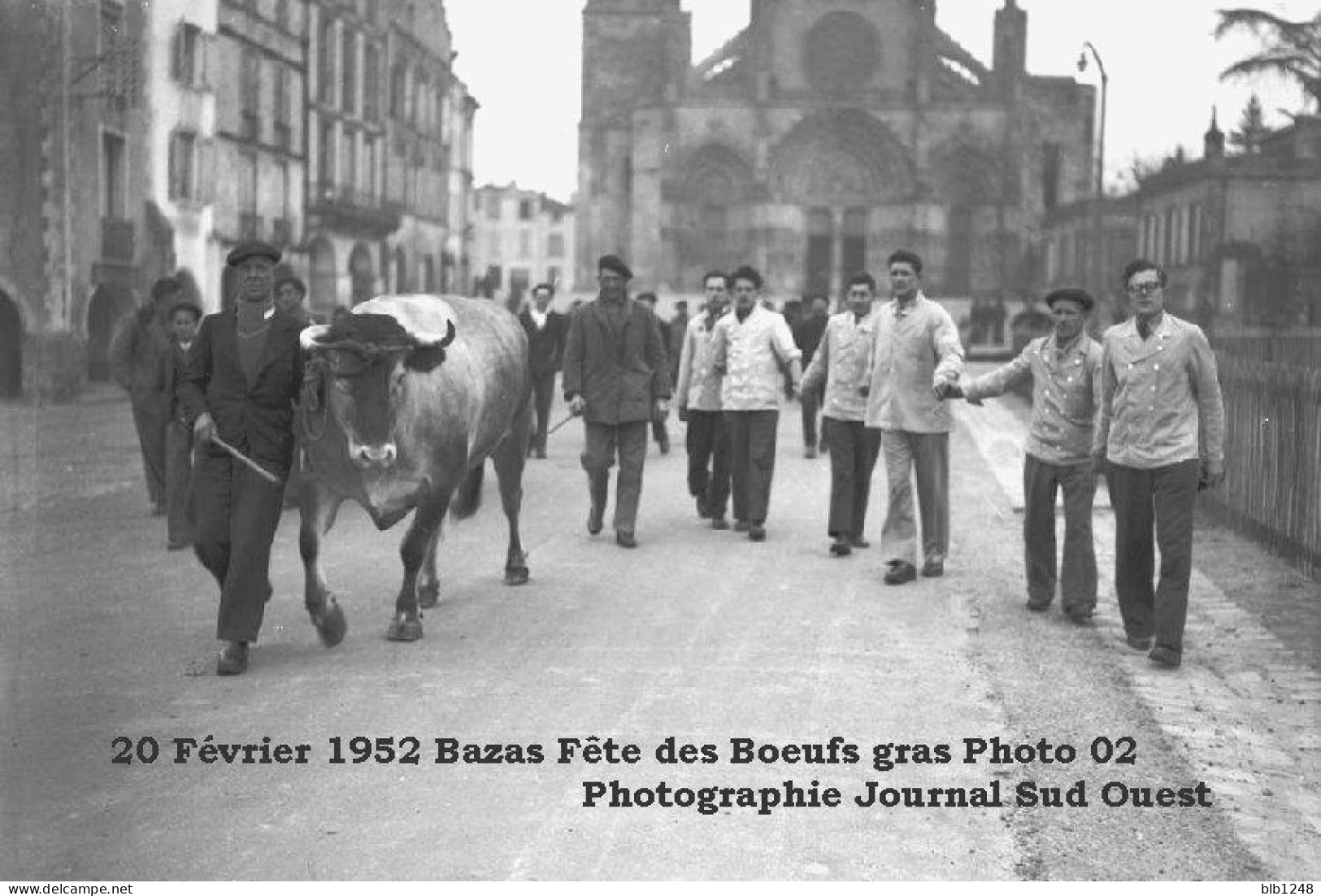 [33] Gironde > Bazas Fete Des Boeufs Gras 20 Février 1952 Photo 01 Reproduction  Photographie Journal Sud Ouest - Bazas