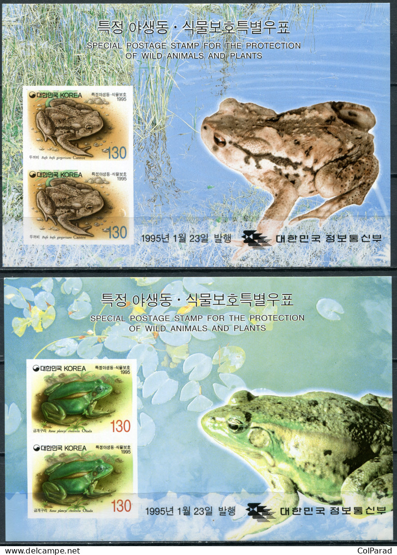 SOUTH KOREA - 1995 - SET OF 2 S/SHEETS MNH ** - Frogs - Corea Del Sur