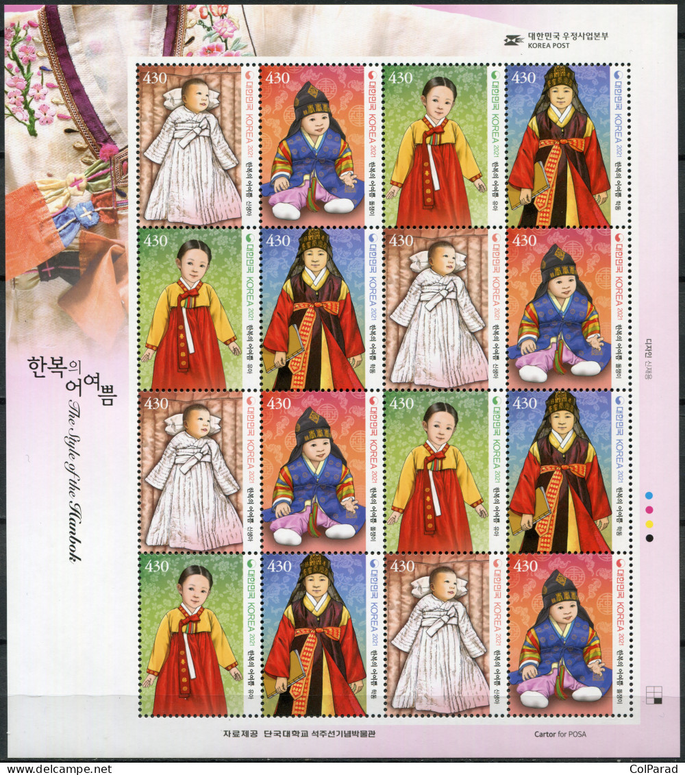 SOUTH KOREA - 2021 -  SHEET MNH ** - Hanboks For Children - Corea Del Sur