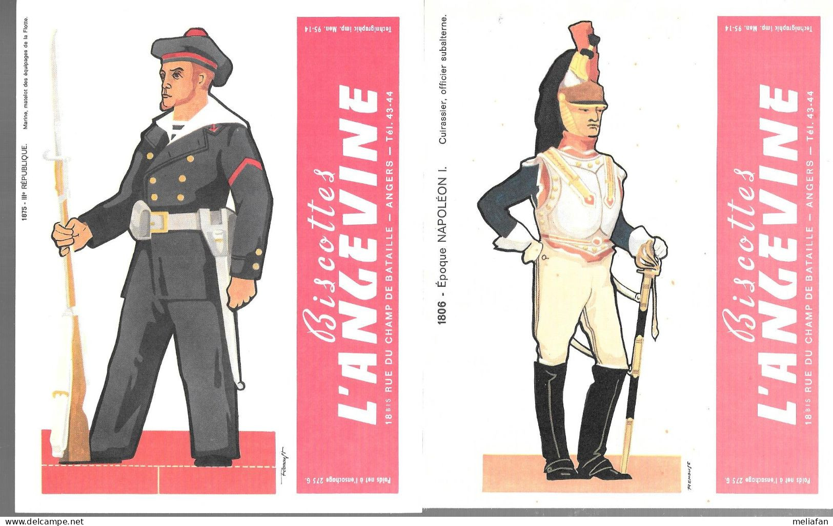 GF2123 - IMAGES BISCOTTES L'ANGEVINE - UNIFORMES ARMEE FRANCAISE - Other & Unclassified