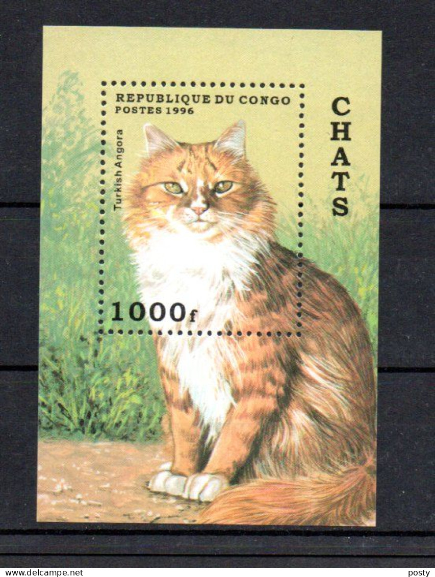 CONGO - REPUBLIQUE DU CONGO - 1996 - M/S - B/F - CHATS - CATS - KATZEN - TURKISH ANGORA - - Mint/hinged