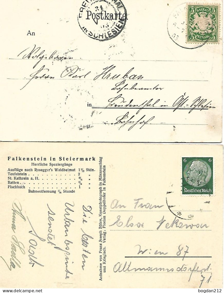 1903/30 -  Falkenstein-Fischbach , 2 Stk.   Gute Zustand,  4 Scan - Weiz