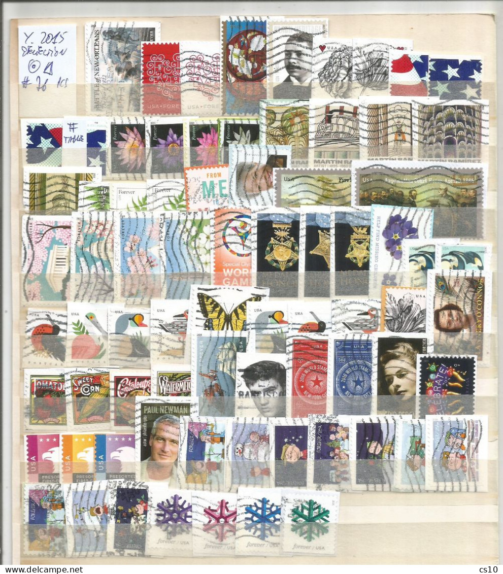 Kiloware Forever USA 2020 BACK TO 2011 Selection stamps of the years ON-PIECE in 925 DIFFERENT pcs used ON-PIECE