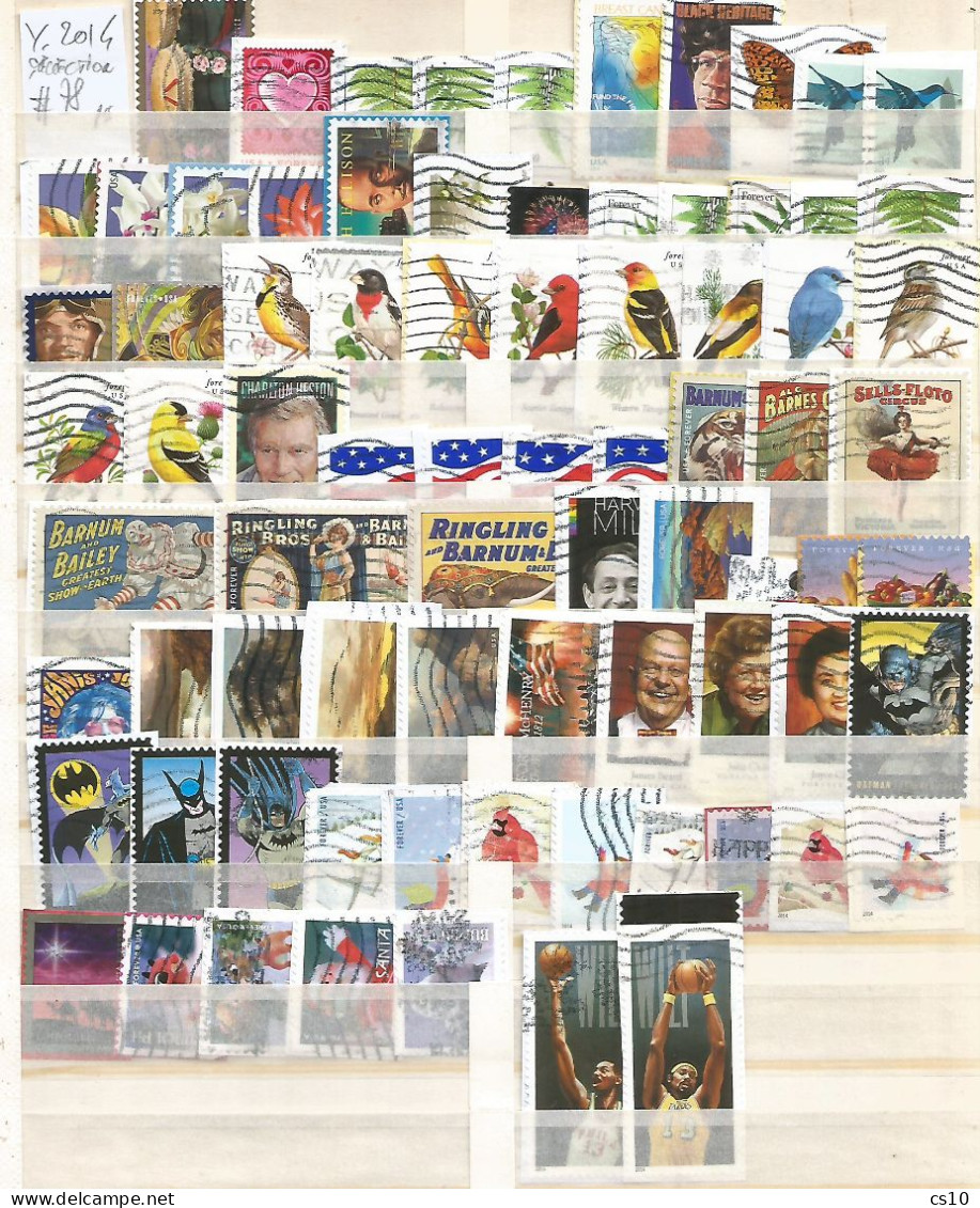 Kiloware Forever USA 2020 BACK TO 2011 Selection stamps of the years ON-PIECE in 925 DIFFERENT pcs used ON-PIECE