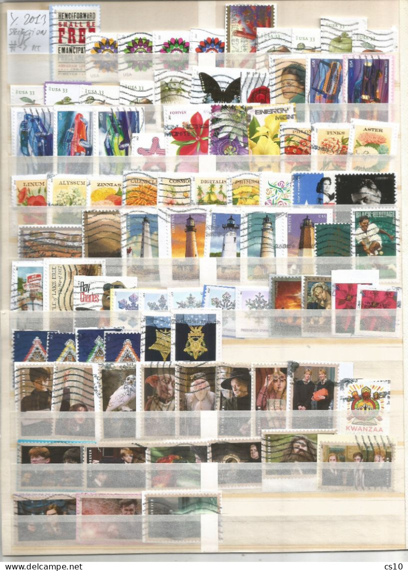 Kiloware Forever USA 2020 BACK TO 2011 Selection stamps of the years ON-PIECE in 925 DIFFERENT pcs used ON-PIECE